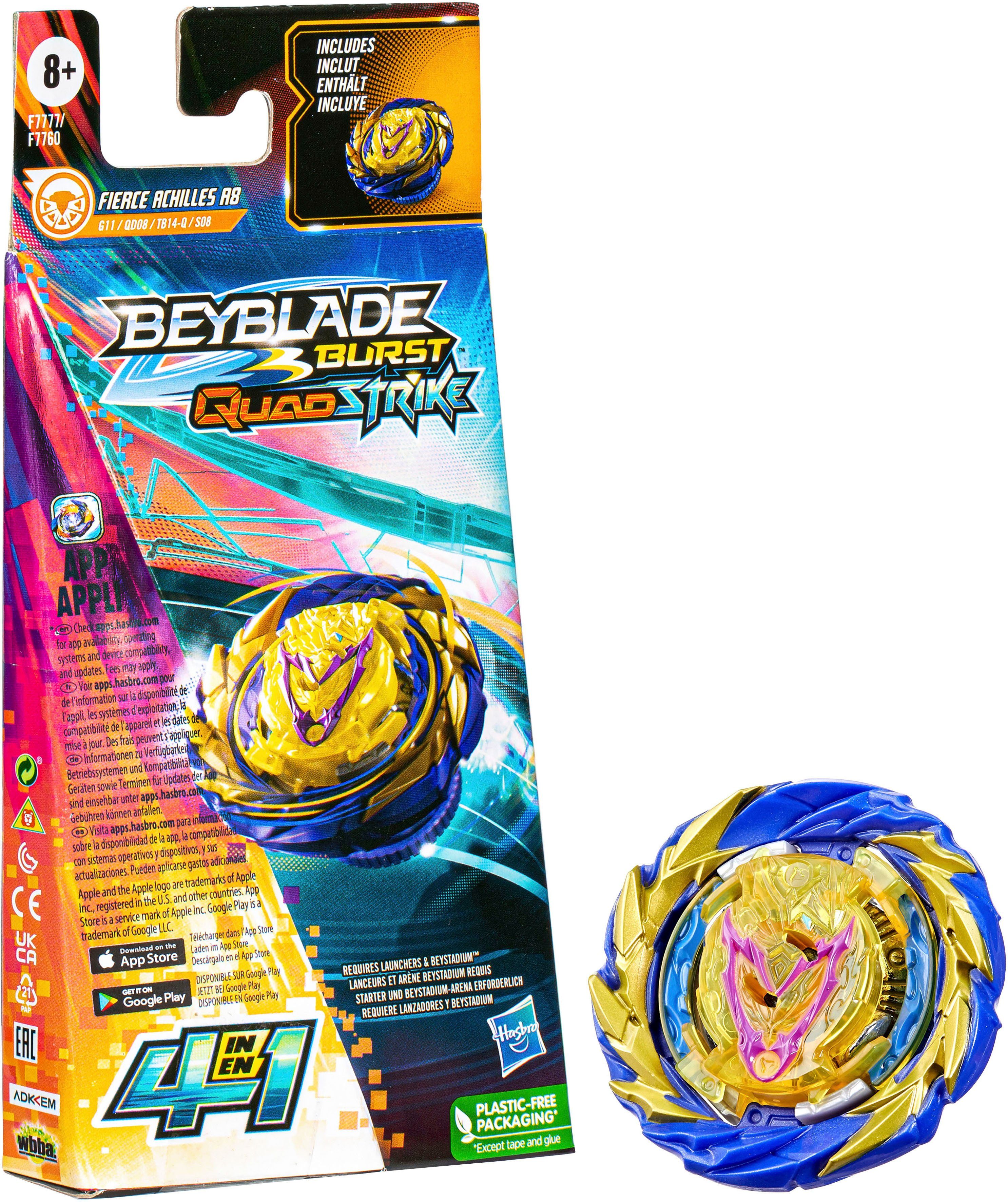 Achilles Hasbro Speed-Kreisel Burst Fierce QuadStrike Beyblade A8