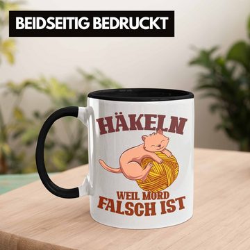 Trendation Tasse Lustige Strick Häkel-Tasse Geschenk Stricken Häkeln