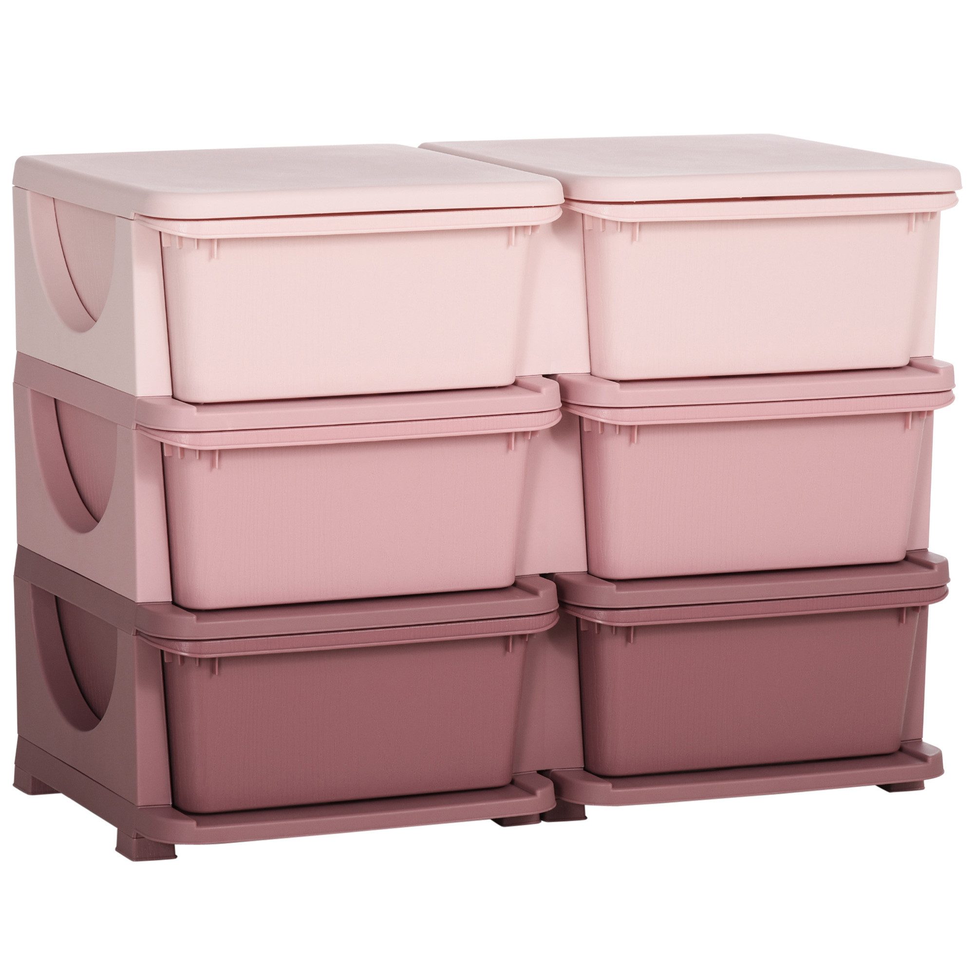 HOMCOM Spielzeugtruhe Schubladenschrank, Spielzeug-Organizer, sechs Ebenen, 3-6 Jahre (Spielzeugkiste, 1 St., Aufbewahrungsbox), für Kinderzimmer, Blau