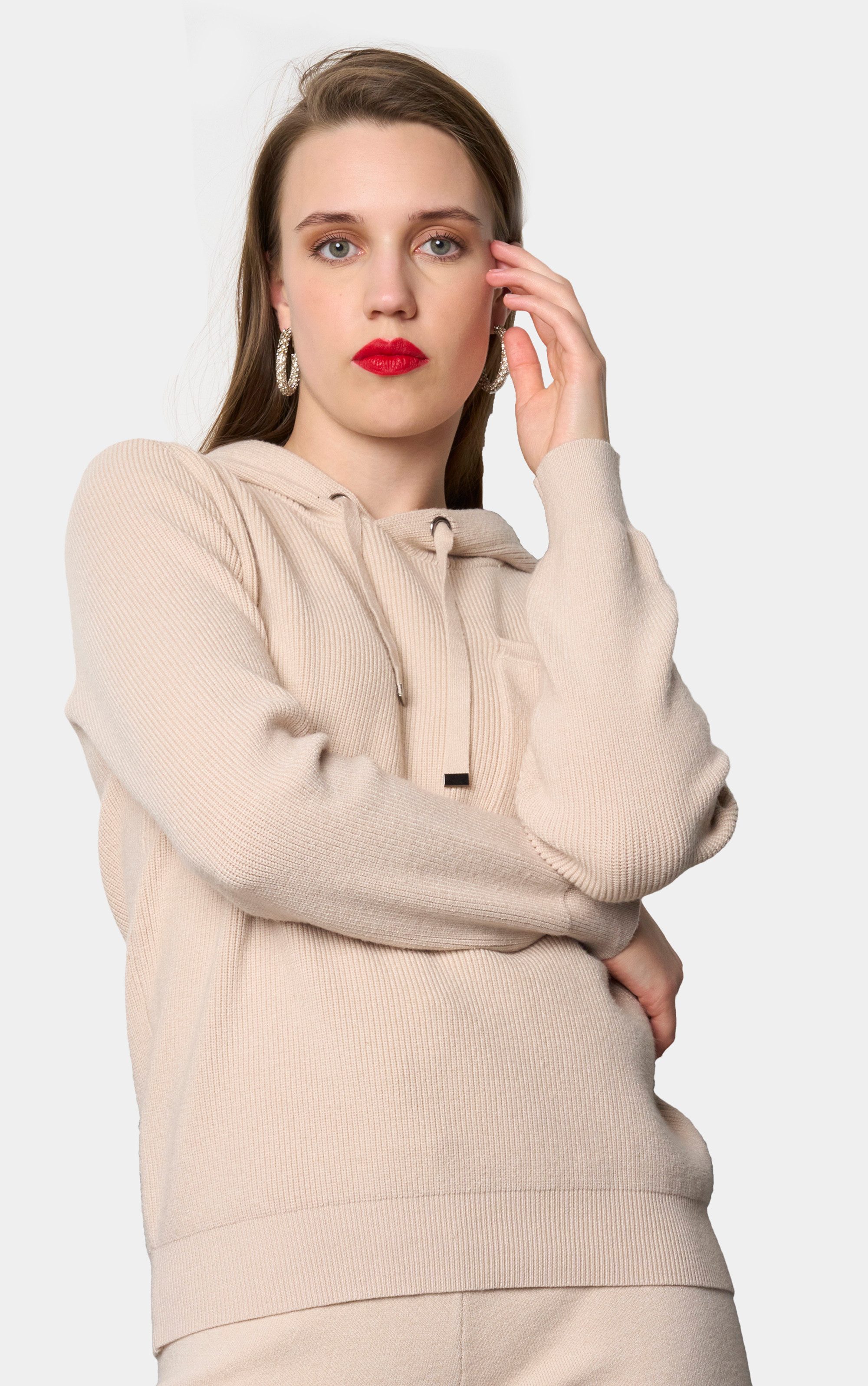 Passioni Strickpullover Kapuzenpullover mit Taschendetail günstig online kaufen