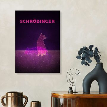 Posterlounge Alu-Dibond-Druck RNDMS, Schrödingers Katze, Klassenzimmer Illustration