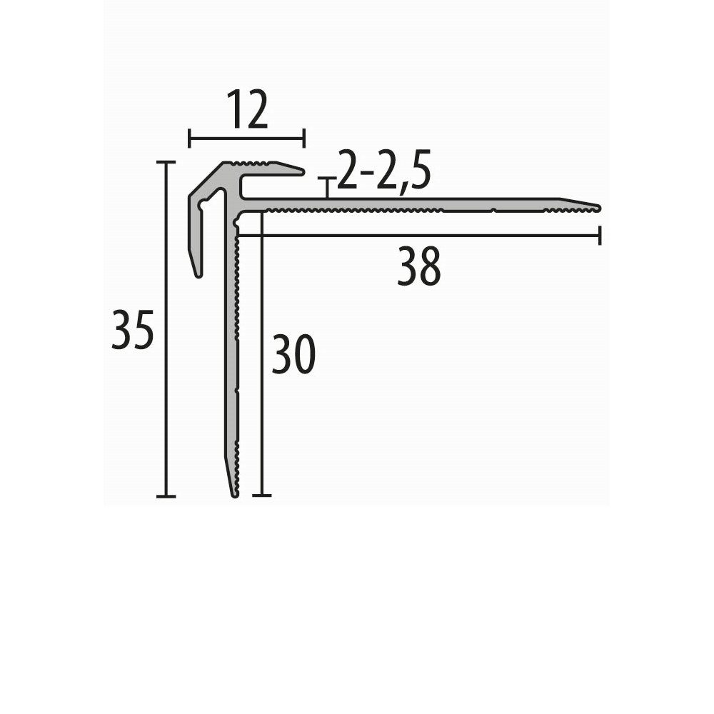 Küberit Treppenkantenprofil 30 x 38 x günstig online kaufen