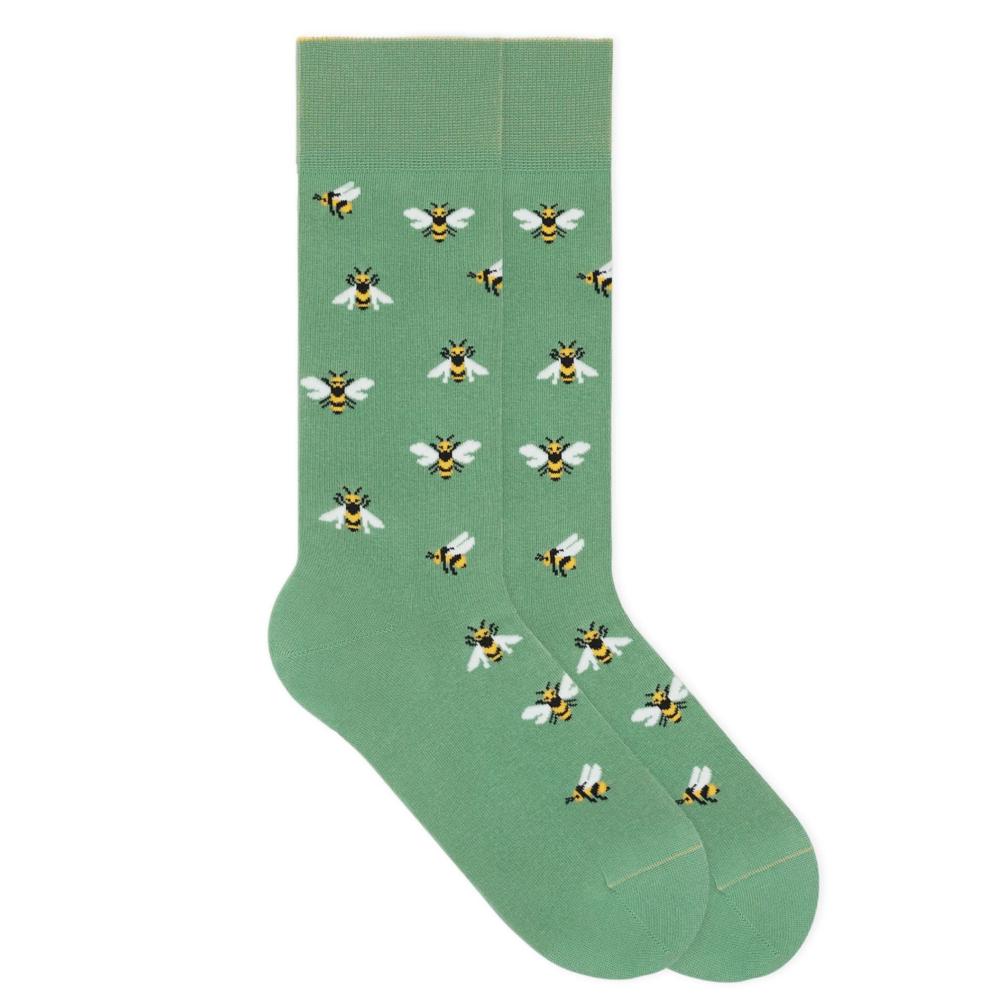 von Jungfeld Socken Biene Icon Bio-Baumwolle 35-46 Unisex (1-Paar, 1 Paar) Motivsocken aus Bio-Baumwolle