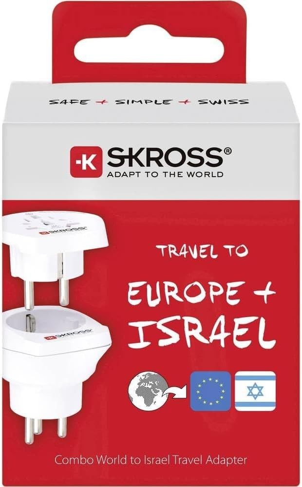SKROSS Combo World Reiseadapter EU Israel Steckdosenadapter Reise Stecker Reiseadapter Type-F zu Type-F, Steckdosenadapter Adapter Reisestecker Universal Reisea – Bild 5 von 5
