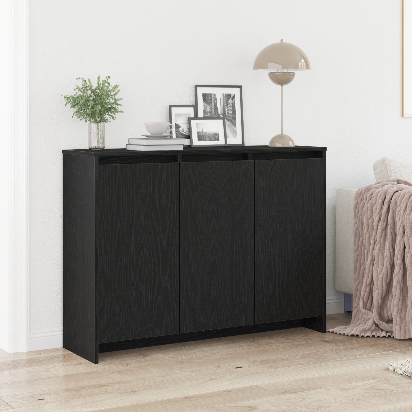 vidaXL Sideboard Sideboard Schwarz 102 x 29,5 x 75 cm Holzwerkstoff (1 St)