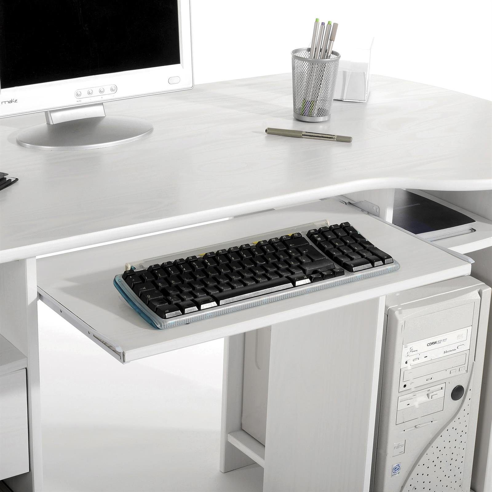 IDIMEX Schreibtisch BOB, Computertisch Schreibtisch lackier PC-Schreibtisch, weiß Kiefer massiv