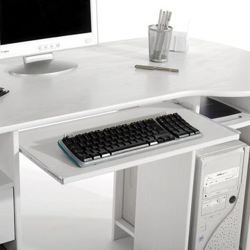 IDIMEX Schreibtisch BOB, Schreibtisch Computertisch PC-Schreibtisch, Kiefer massiv weiß lackier