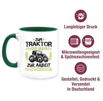 Shirtracer Tasse Zum Traktor fahren geboren - grün/schwarz, Keramik, Traktor