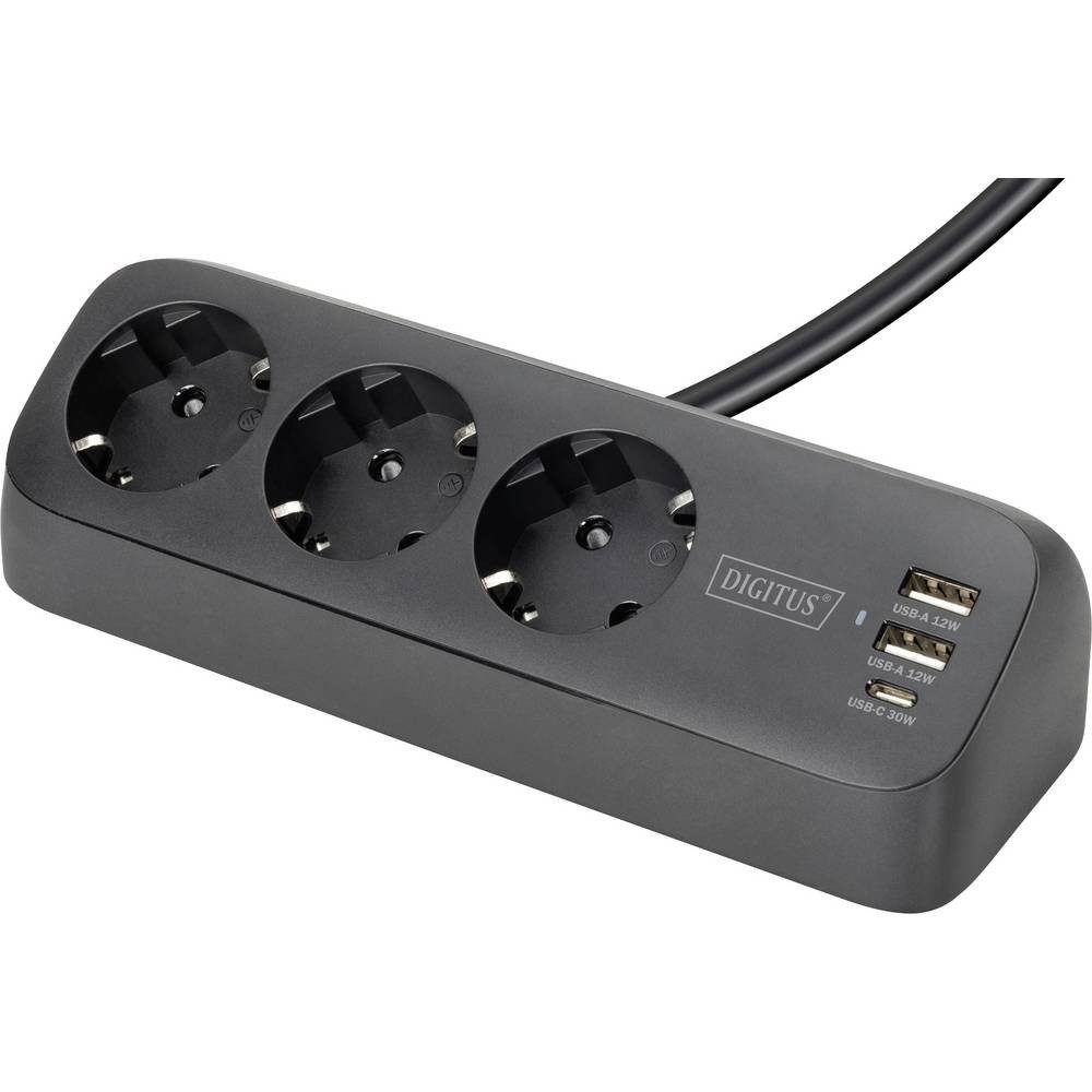 Digitus DA-70625 Tischsteckdose Schwarz Schutzkontakt 1 St. Steckdosenleiste, Steckdosen