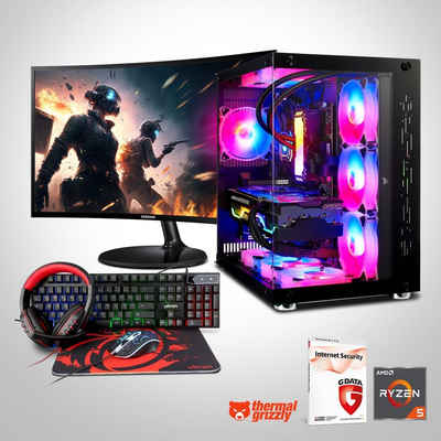 Memory PC Gaming-PC-Komplettsystem (23,80", AMD Ryzen 5 5600G, RX 6600, 16 GB RAM, 500 GB SSD)