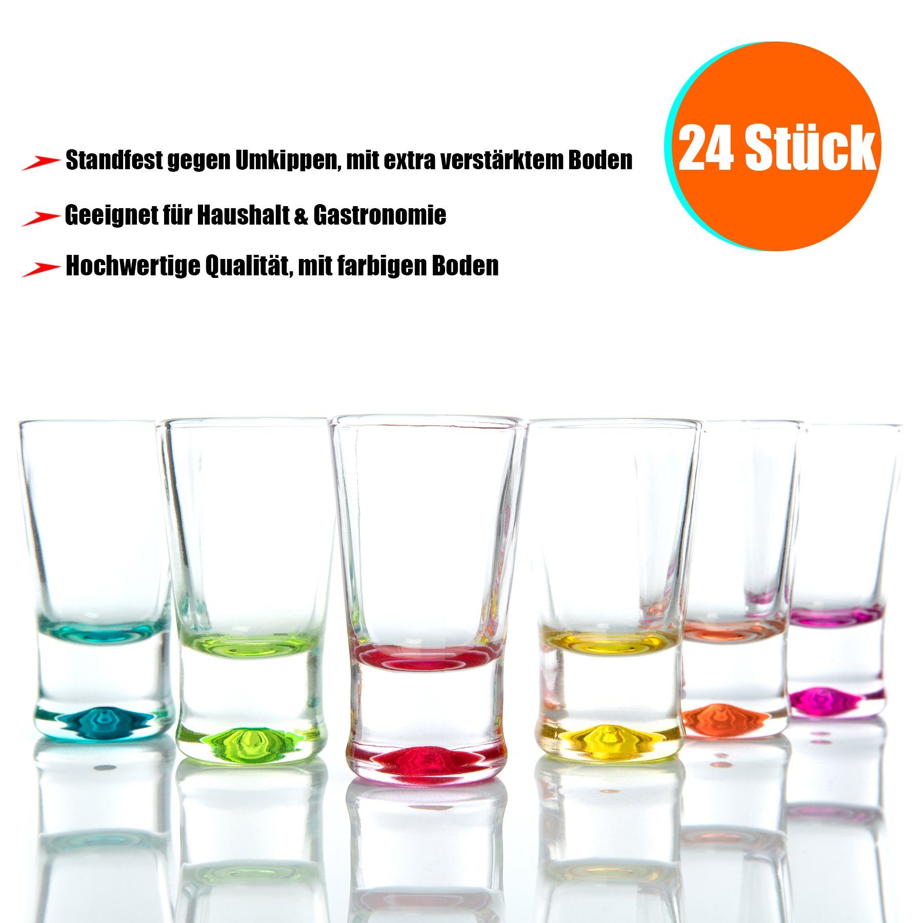 BigDean Schnapsglas 2cl in Geschenkbox – hochwertige Shotgläser lebensmittelecht, 24-tlg., Glas, Robustes Glas, Langlebige Qualität, Elegante Form, Vielseitig.