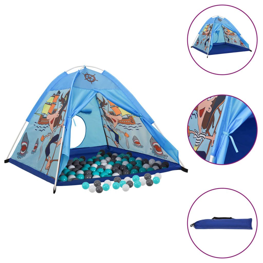 vidaXL Spielzelt NA Spielzelt mit 250 Bällen Blau 120x120x90 cm
