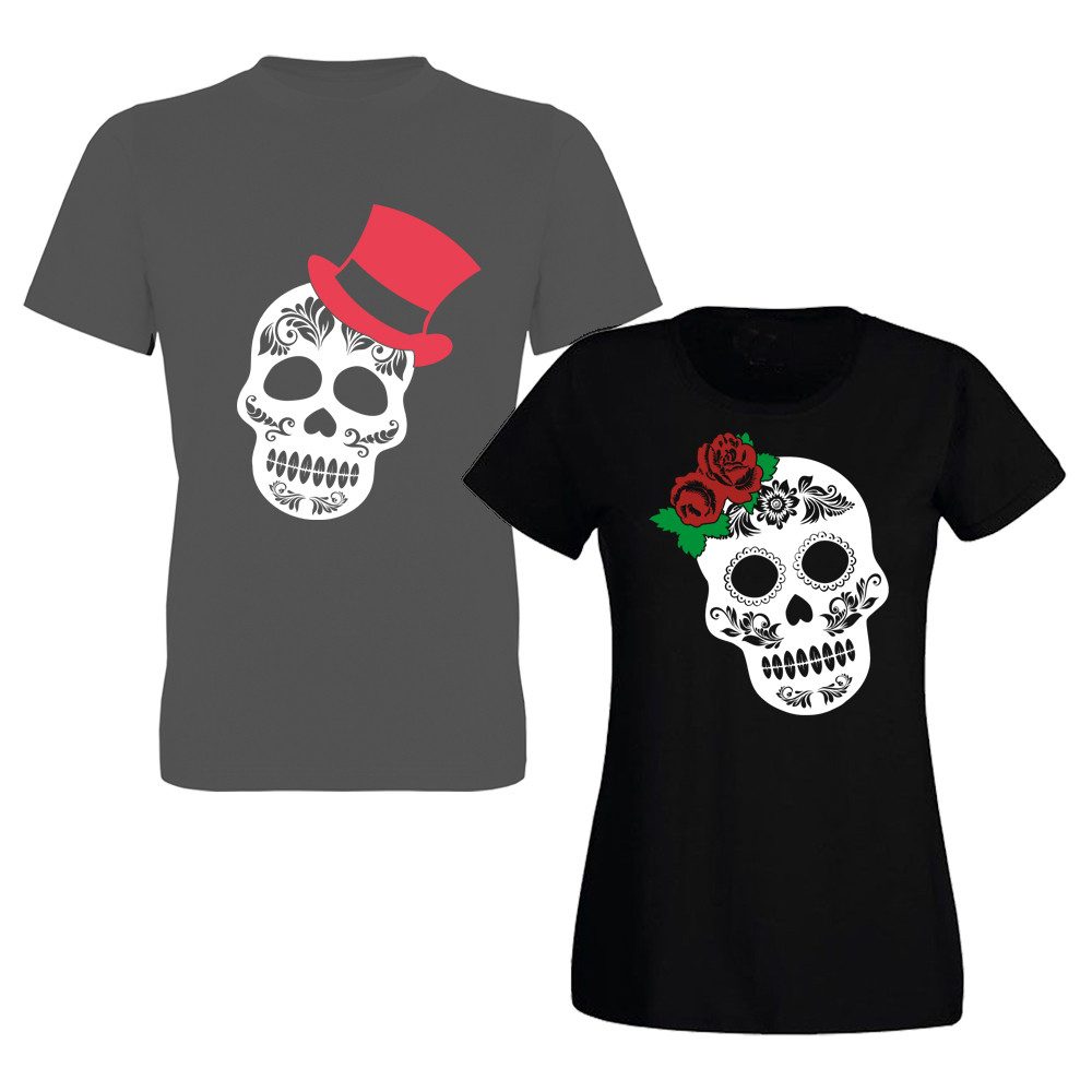 Damen T-Shirt - Sucar Skull – She - Druck vorne
