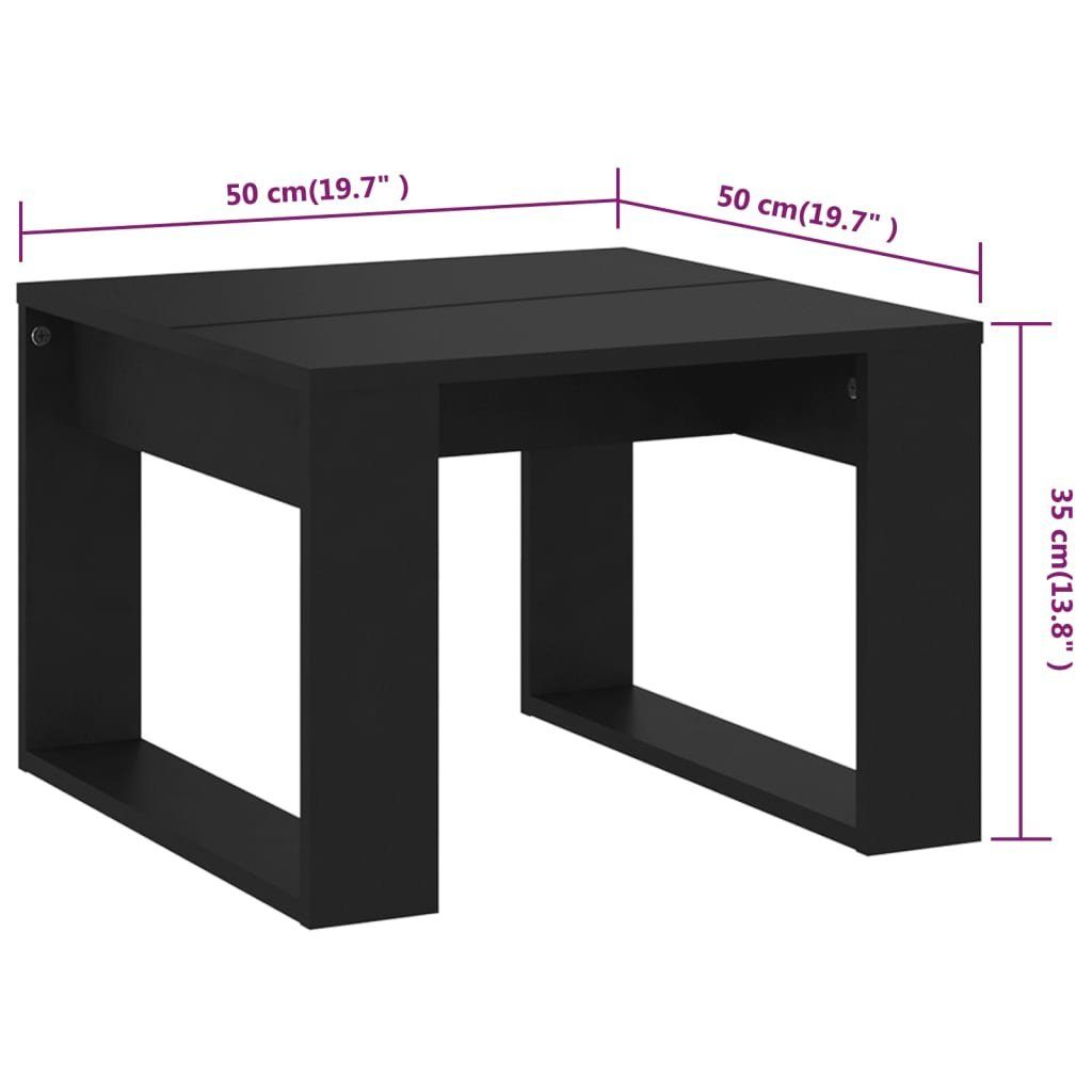 vidaXL Beistelltisch Beistelltisch 50x50x35 Schwarz (1-St) | Holzwerkstoff Schwarz Schwarz cm