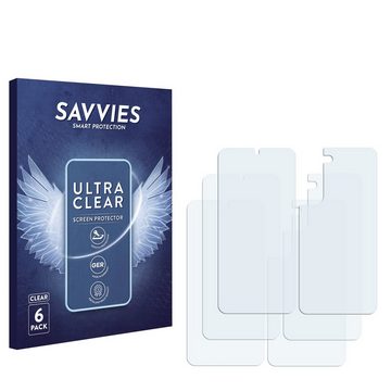 Savvies Schutzfolie für Samsung Galaxy S22 5G (Display+Rückseite), Displayschutzfolie, 6 Stück, Folie klar