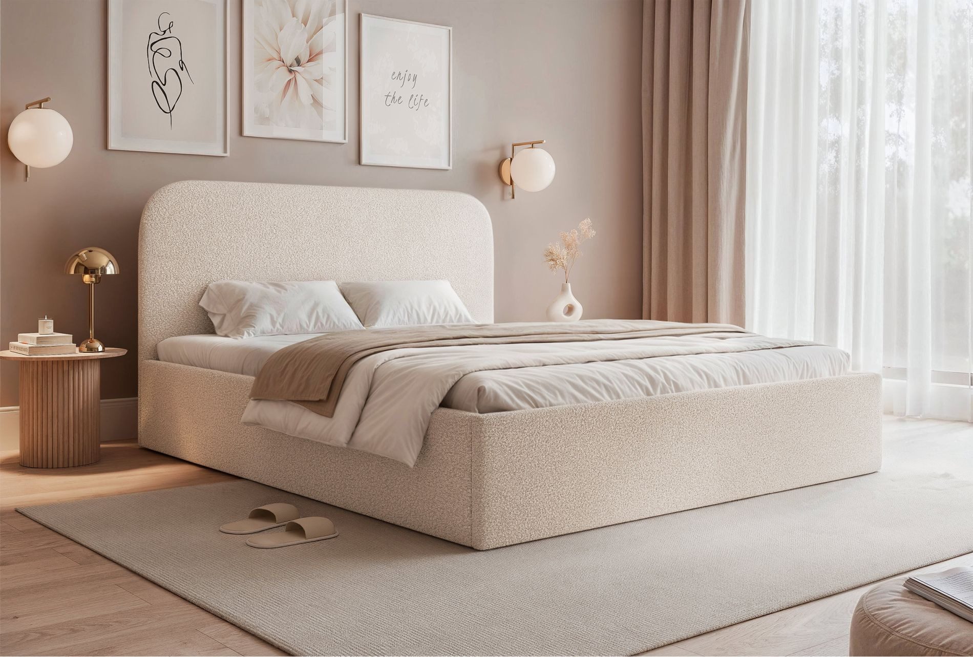 Selsey Polsterbett SONVIVO, Doppelbett mit Bettkasten & Kopfteil, 4 Breiten günstig online kaufen