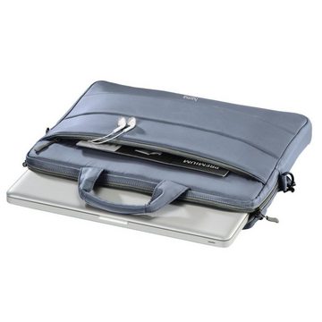 Hama Laptoptasche Notebook Tasche bis 36 cm (14,1 Zoll), Farbe Grau, Mit Tablet- und Dokumentenfach, Organizerstruktur und Trolleyband