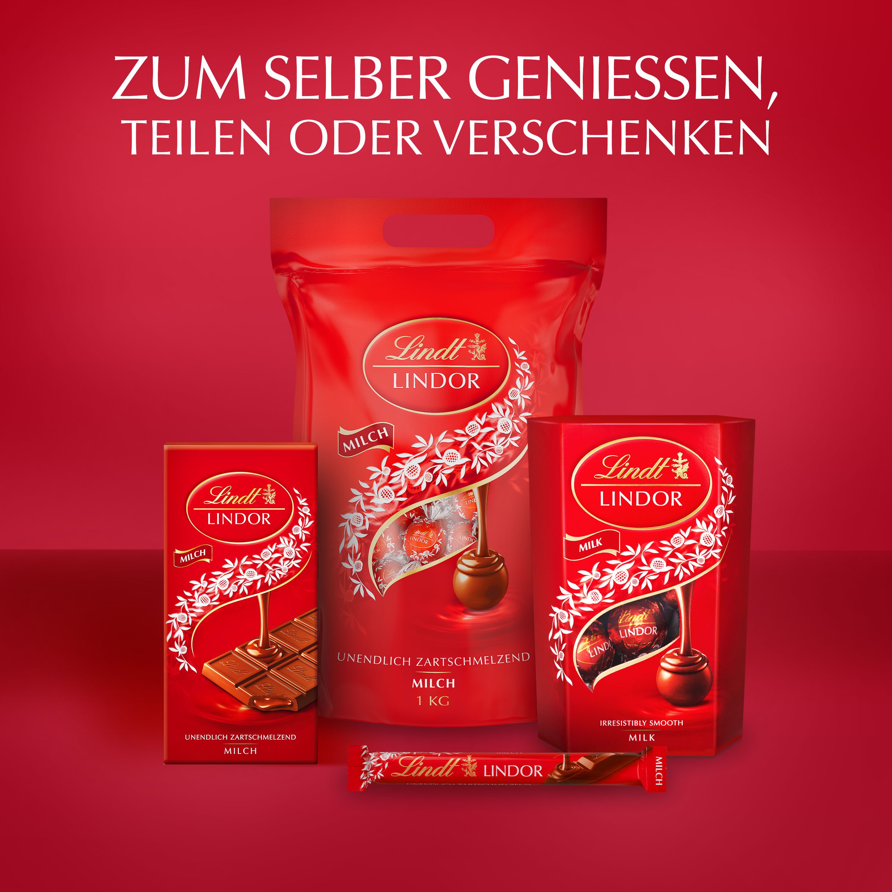 Lindt LINDOR Schokolade Cornet Milch 375g Kugeln Schokolade Geschenk Vollmilch Pralinen