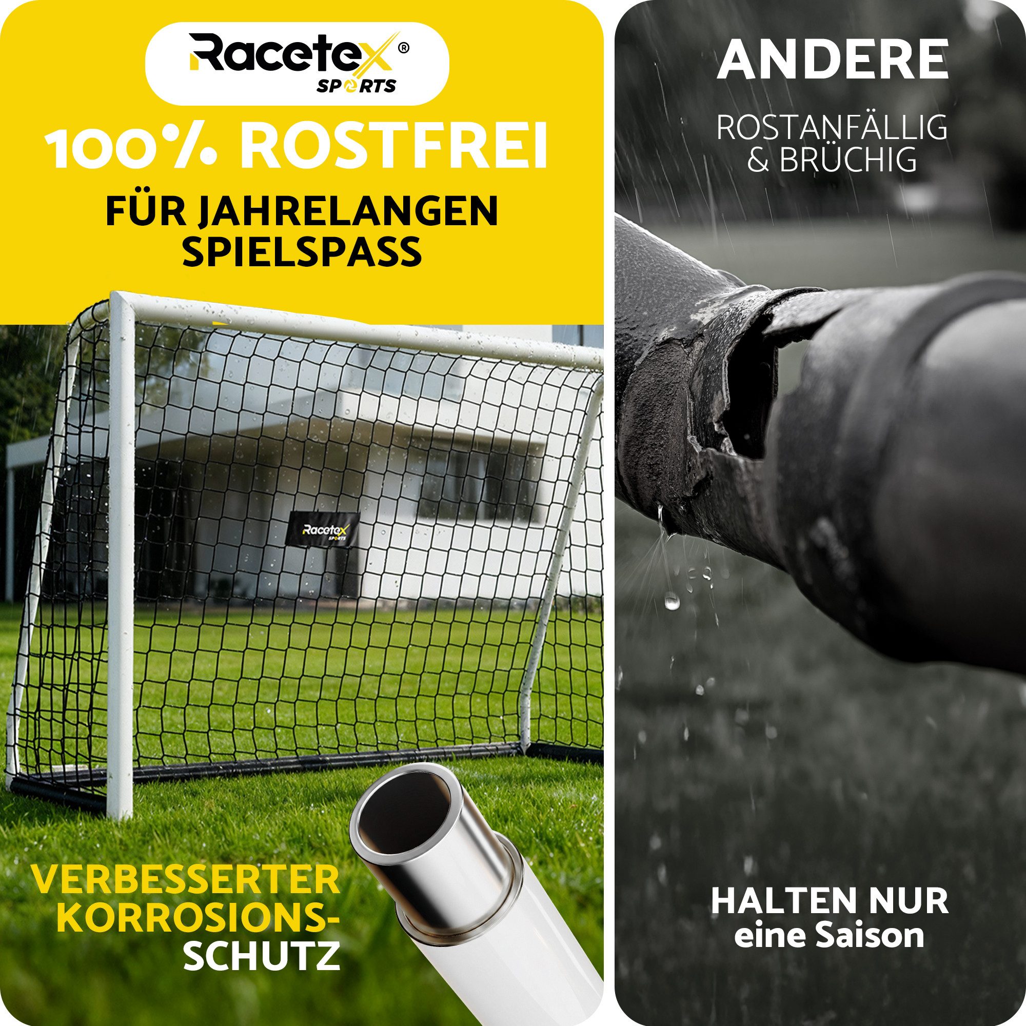Racetex Fußballtor Racetex Fußballtor für Garten Kinder und Erwachsene [ENORM ROBUST], ⚽ UNSERE EMPFEHLUNG ⚽