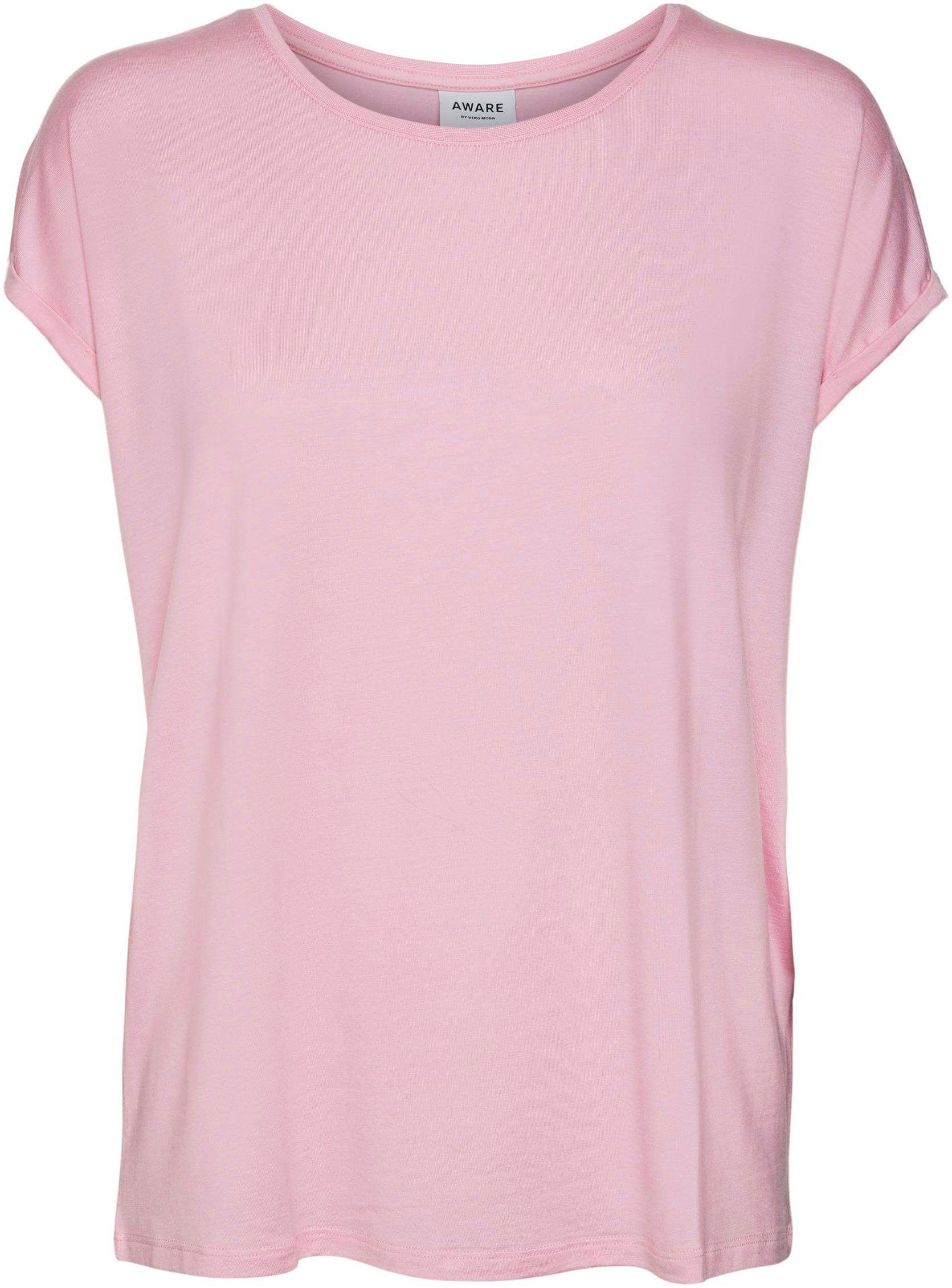 Vero Moda T-Shirt VMAVA PLAIN SS TOP JRS NOOS Materialmix, regular fit – Bild 4 von 5