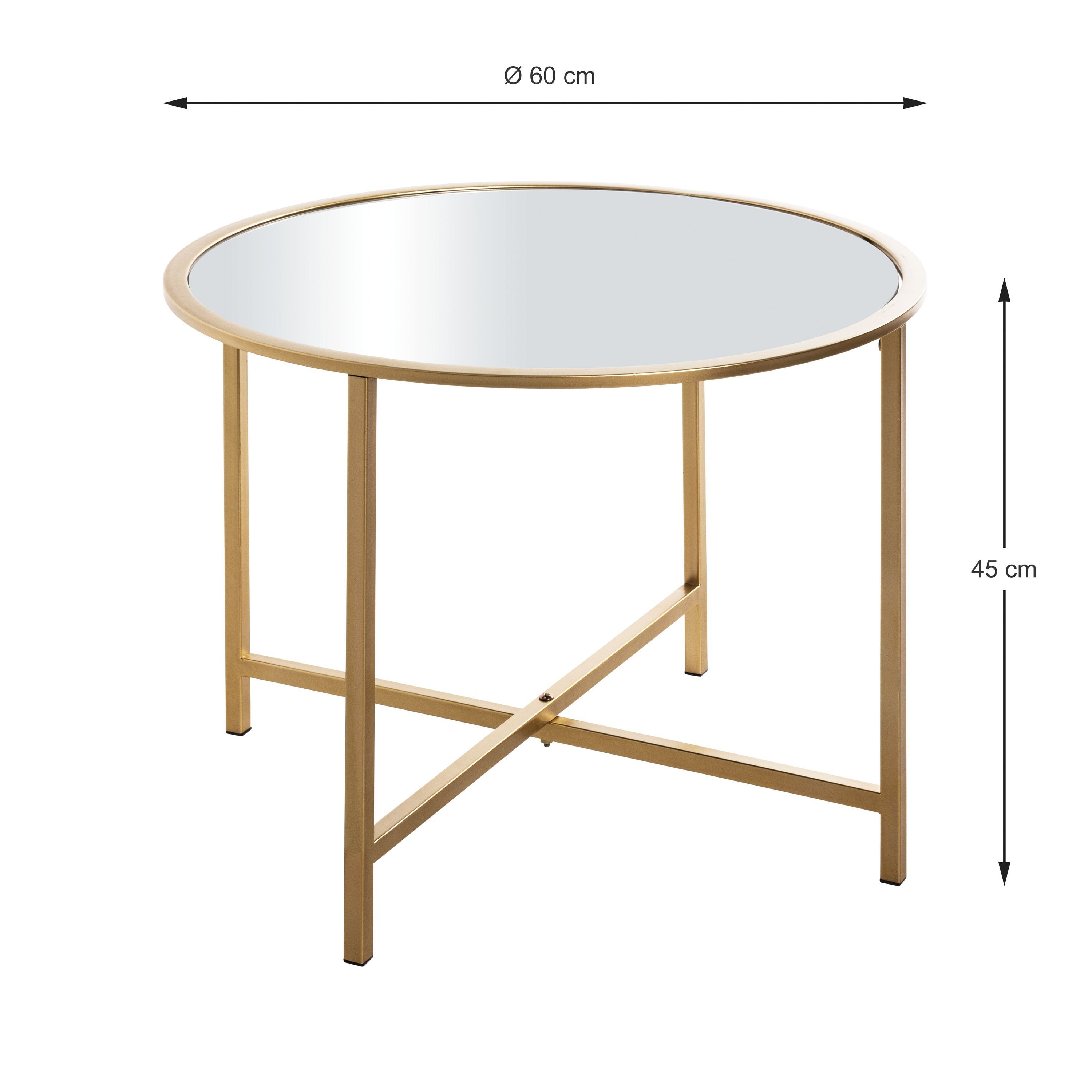 Beistelltisch (DH 60x45 Beistelltisch HAKU Beistelltisch, cm) DH Kaffeetisch gold Möbel HAKU cm 60x45