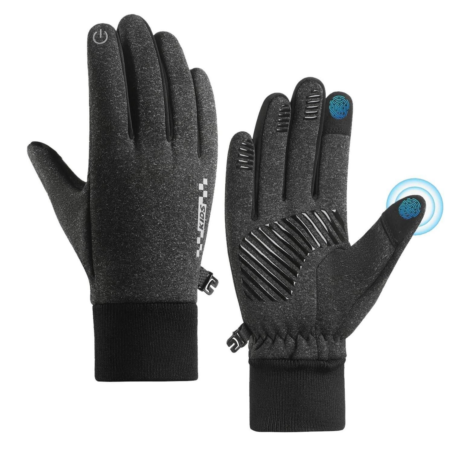 LuxusKollektion Fahrradhandschuhe Kinder Fahrradhandschuhe M Grau-m (1-St)