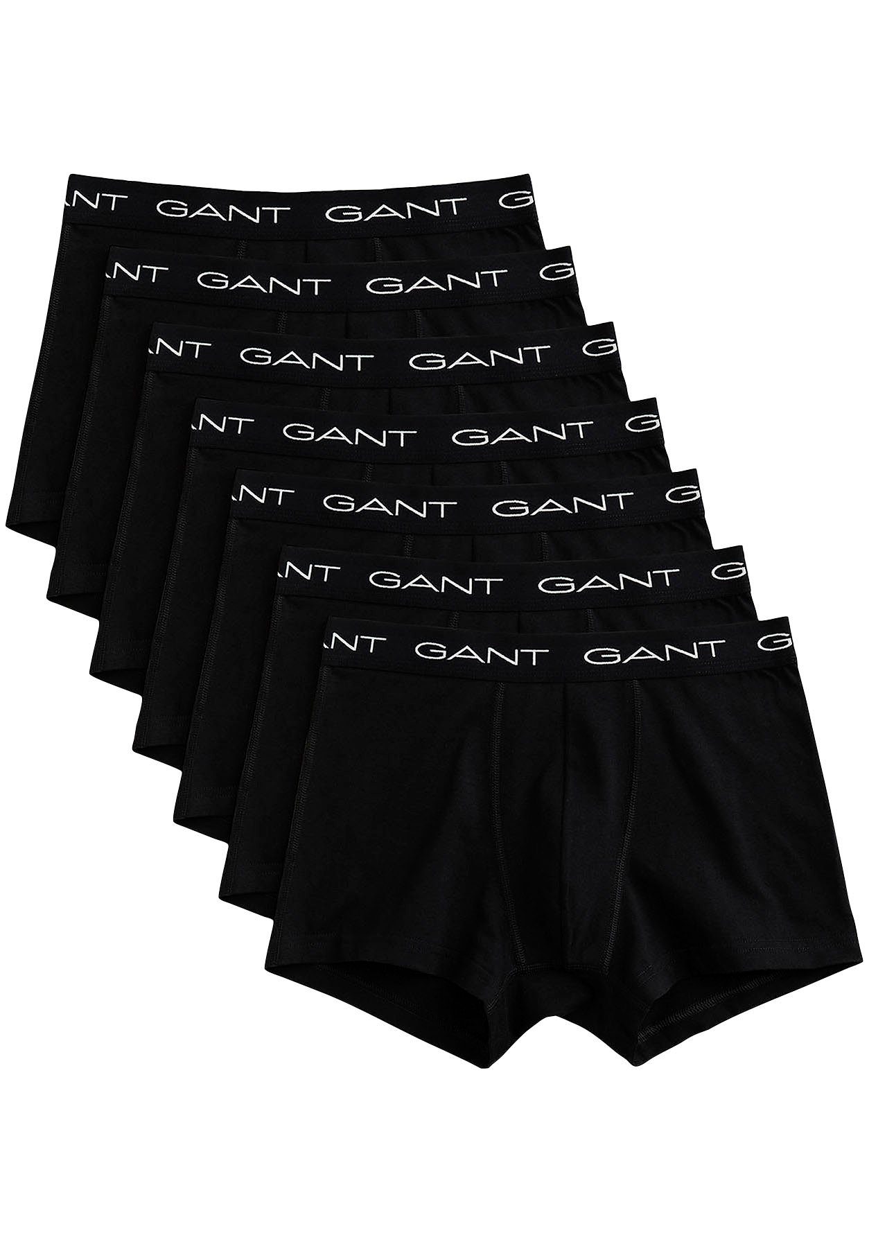 7) 7-St., Boxershorts Gant mit TRUNK elastischem Logobund black 7-PACK (Packung,
