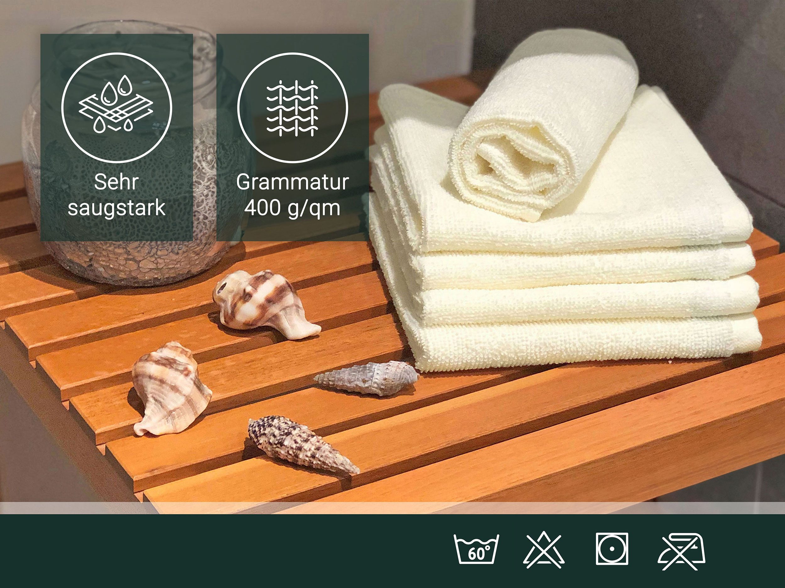 ZOLLNER Gästehandtücher, Walkfrottier (10-St), 30 x günstig online kaufen
