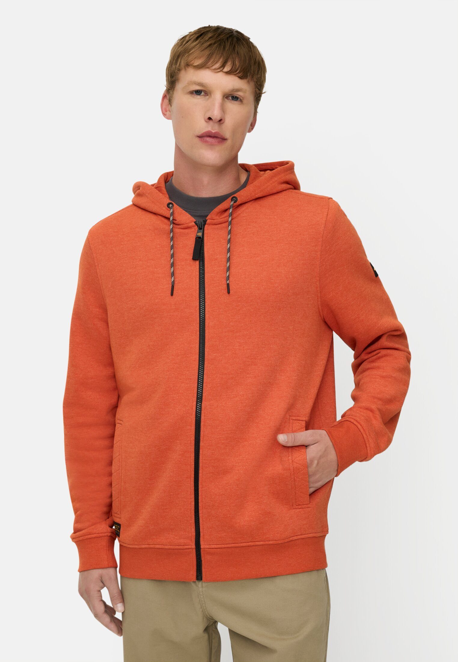 camel active Sweatjacke mit verstellbarem Kordelzug Langarm