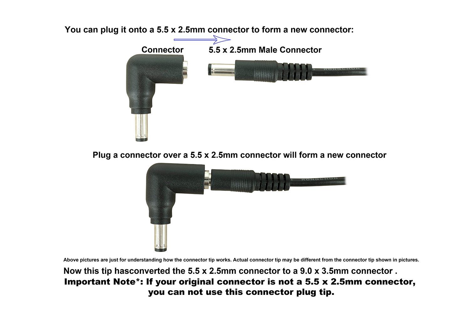 für DC-Stromanschluss PowerSmart 5,5 Batterie-Verbindungskabel, Apple mm) C11 x HEAD11N x mm Buchse mit 3,5 2,5 (9,0