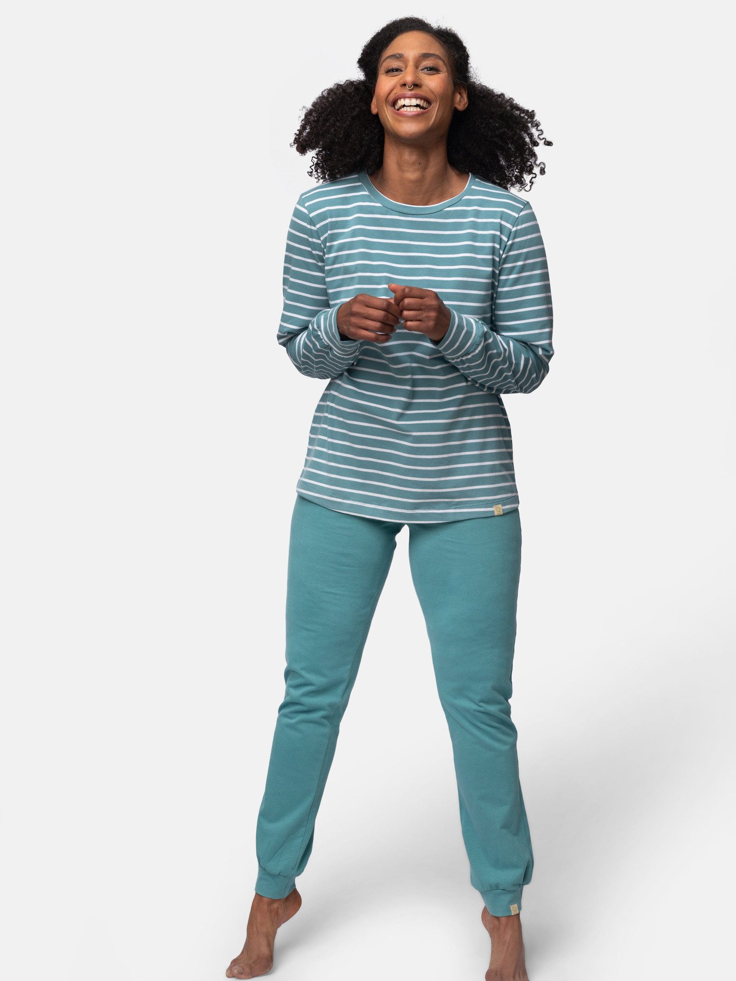 greenjama Pyjamaoberteil mit Streifen, Bio Baumwolle günstig online kaufen