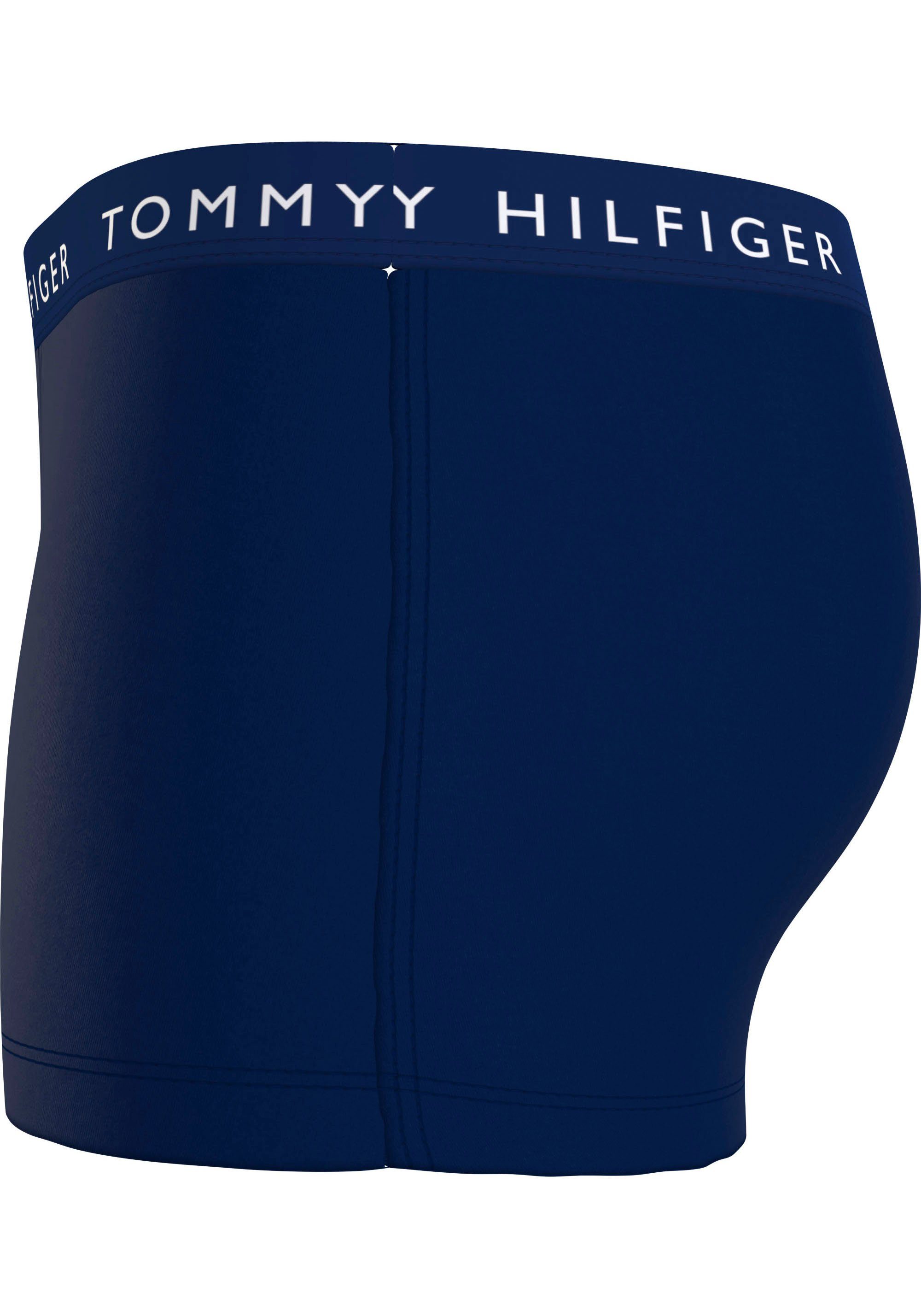 Tommy Hilfiger TRUNK Trunk Logo-Elastikbund Underwear WB 3-St., mit abgesetztem (Packung, 3P farbig Desert-Sky/Shocking-Blue/Sunray-(dunkelblau) 3er-Pack)
