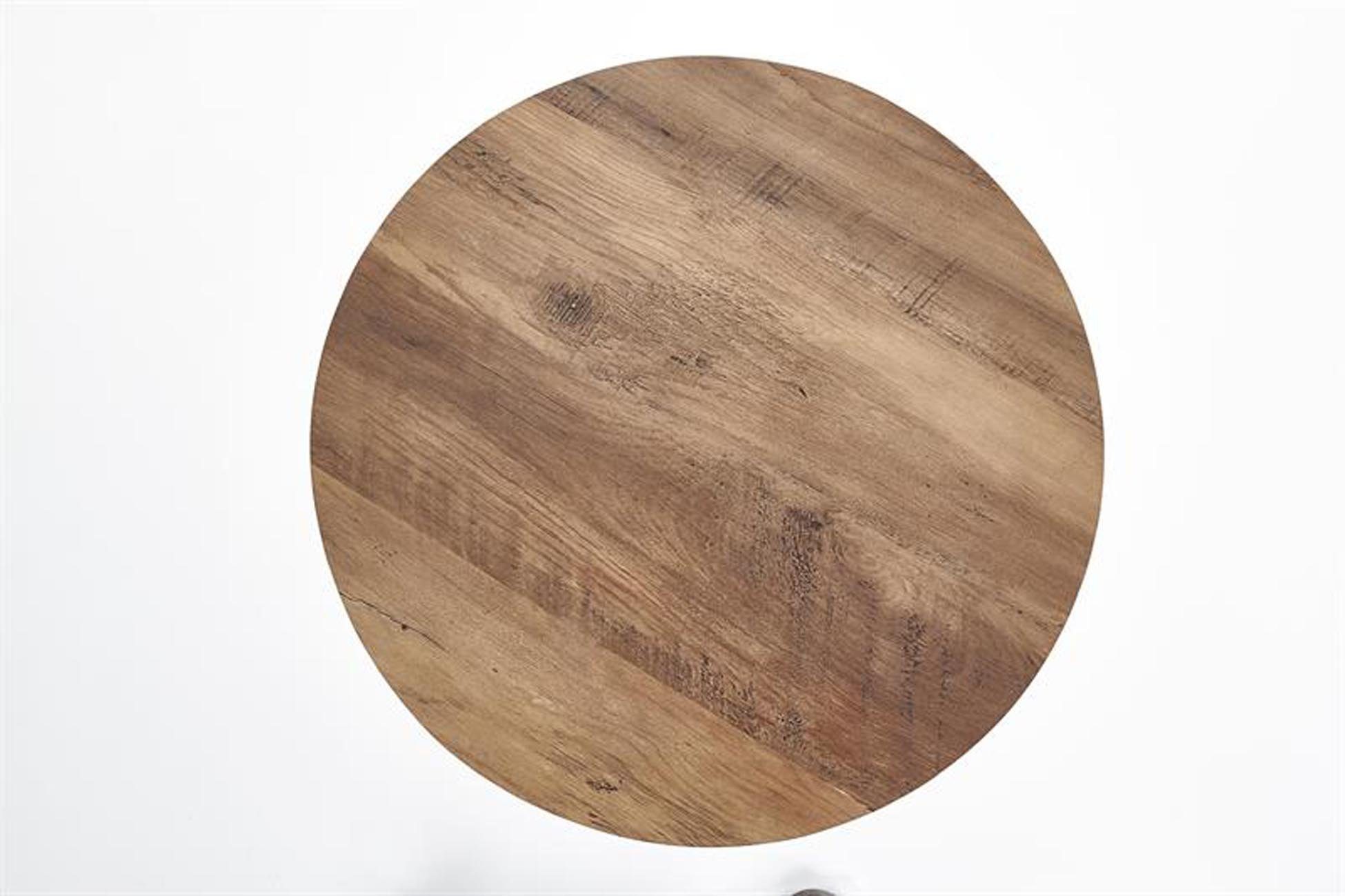 Cosy Home Ideas Beistelltisch dunkelbraun Beistelltisch 1 Holzplatte Tischplatte 40 cm, Breite Metallgestell schwarz braun Stück, rund pflegeleicht 1-St., (1 Stück)
