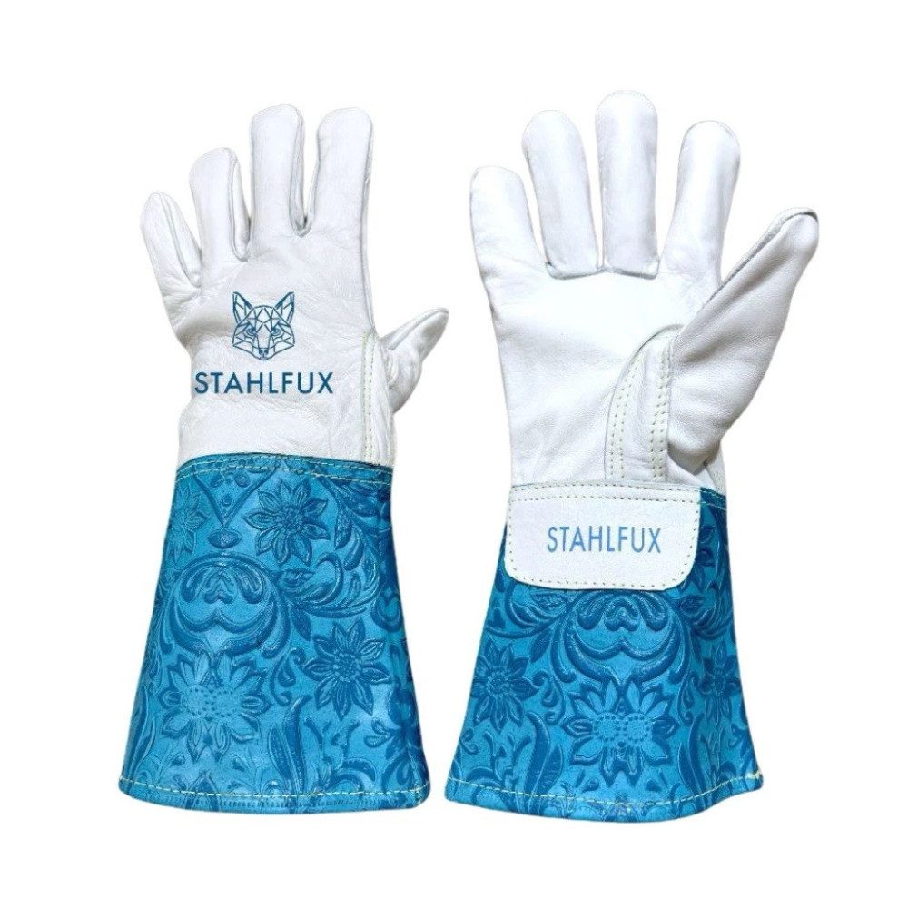 StahlFux Рабочие перчатки Schweißerhandschuhe Lederhandschuhe (Spar-Set, 1-St., TIG 5199) 15 cm Schutz gegen Funken, Hitze und Metallspäne