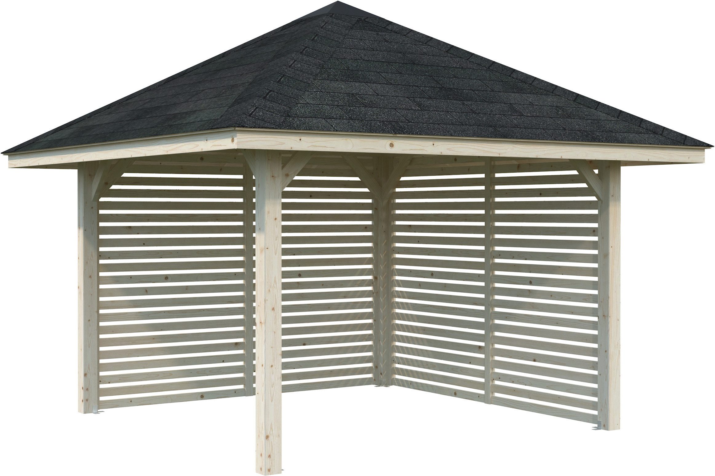 Palmako Holzpavillon Bianca 8,3 m² Set 102, (Set), BxTxH: 384x384x319 cm