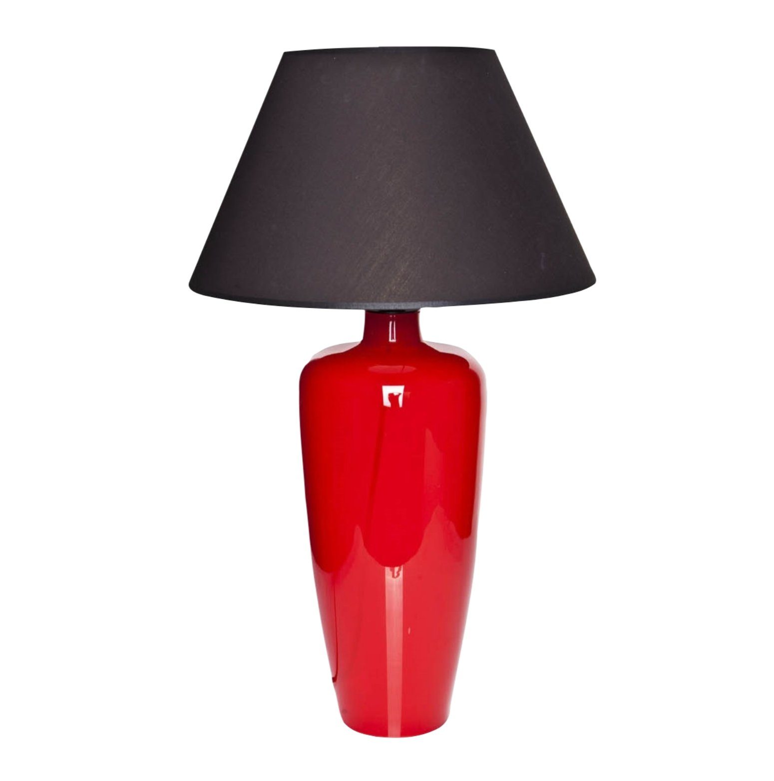 Signature Home Collection Tischleuchte Tischlampe aus Glas rot mit Lampenschirm, ohne Leuchtmittel, warmweiß, Glaslampe in Farbe rot | Tischlampen