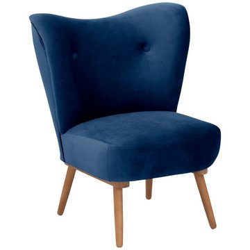 58 aufm Kessel Sessel Sessel Kaila Bezug Samtvelours Buche erlefarbig lackiert / dunkelblau (Sparpreis inkl. Kostenlosem Versand, 1-St), hochwertig verarbeitet,bequemer Sitz