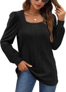 FIDDY Longbluse Women's Winter Fashion Casual Langarm Top