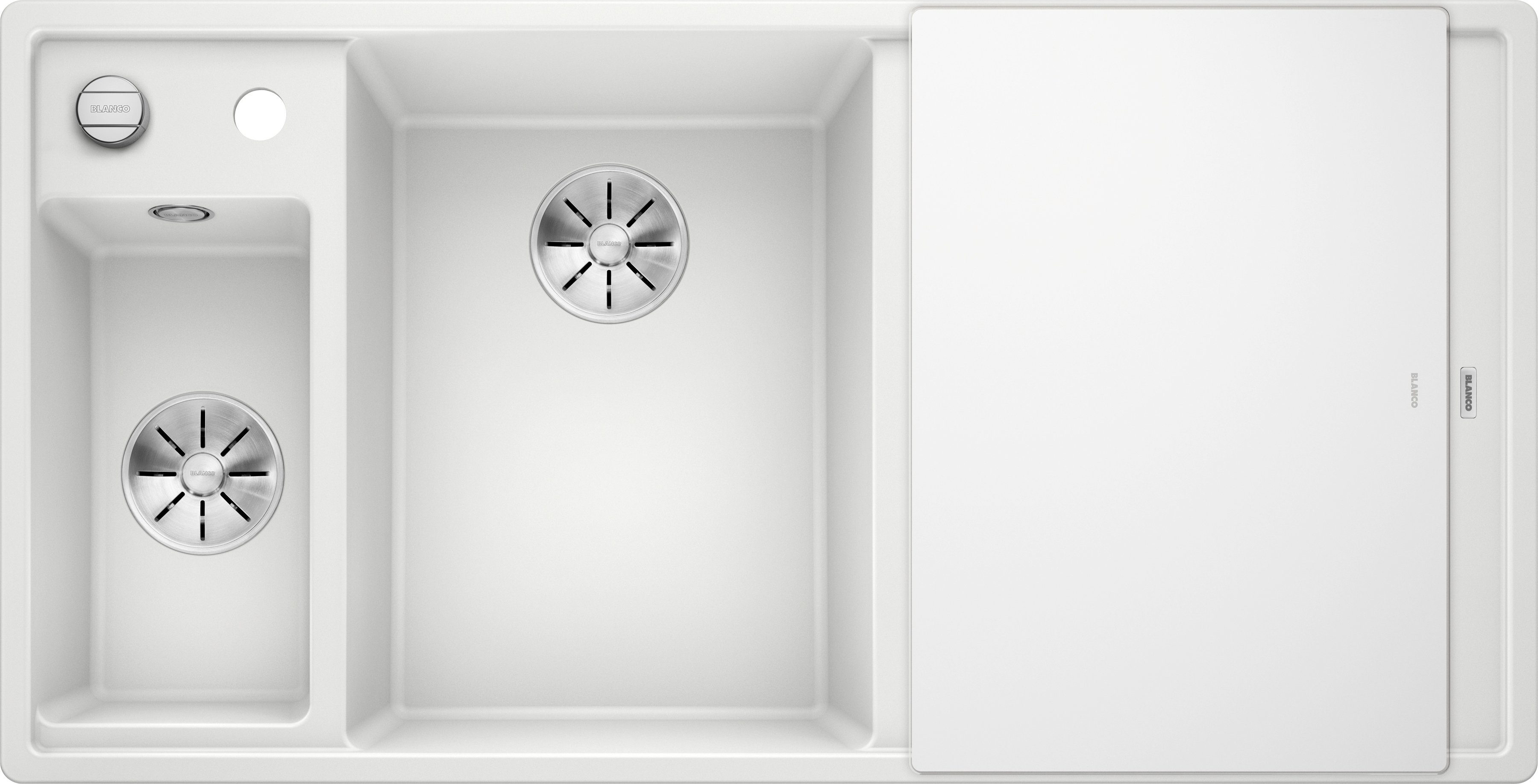 Blanco Granitspüle AXIA III 6 S, eckig, 51/100 cm, (1 St), inklusive gratis Glasschneidebrett und Edelstahl-Schale