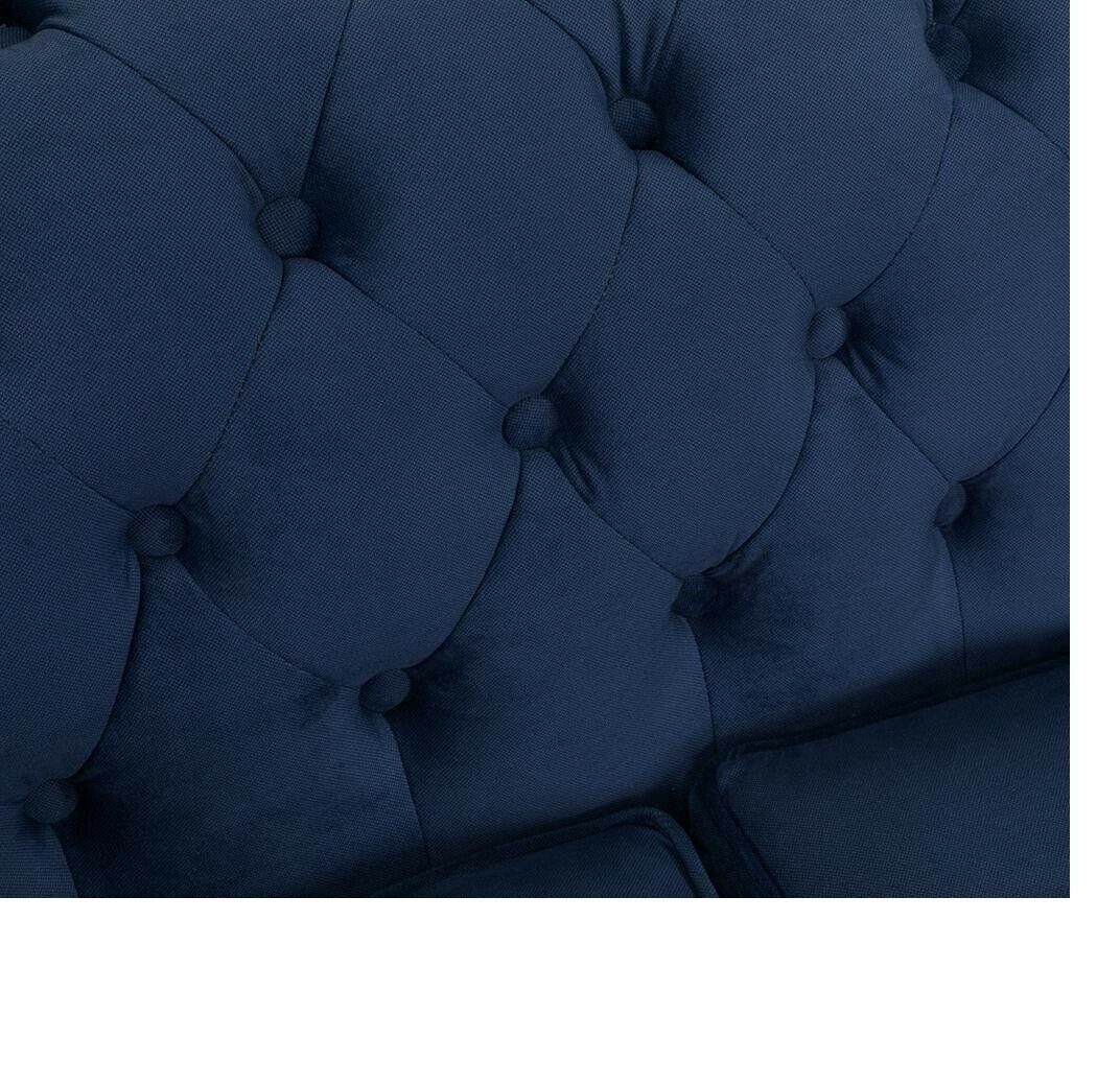 Blauer in JVmoebel Möbel, 2-Sitzer Sofa Textil Europe Polster Couchen Chesterfield Made Luxus Sofas