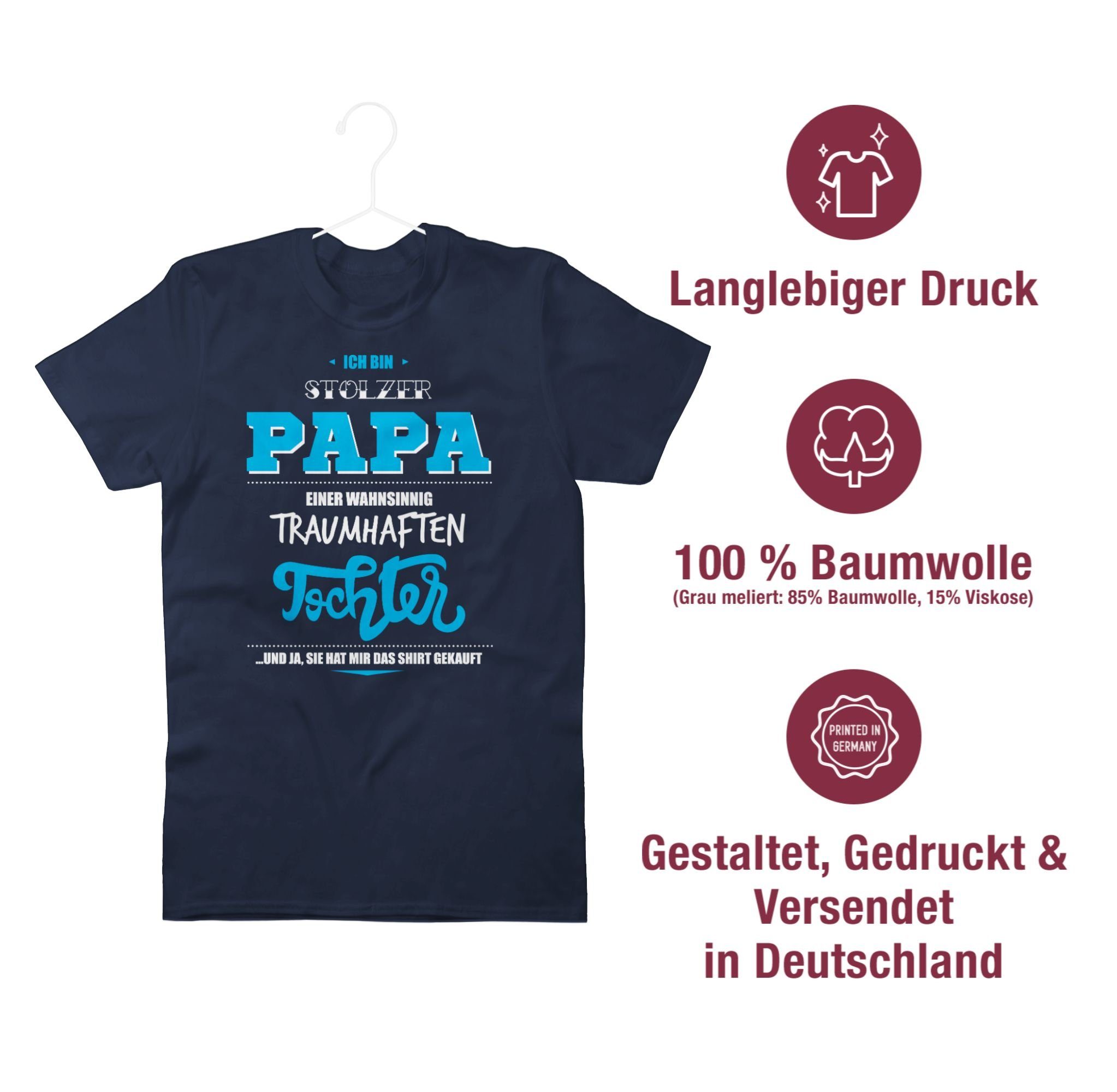 Papa traumhaften Papa Shirtracer für wahnsinnig T-Shirt Vatertag stolzer Ich einer 2 bin Geschenk Blau Navy Tochter