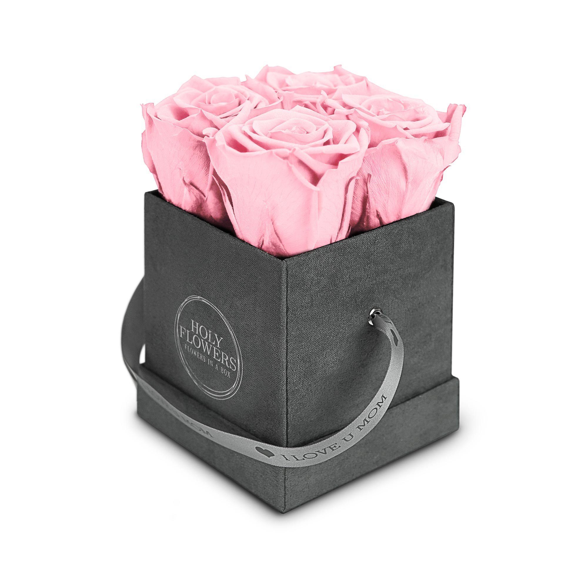 Kunstblume »Eckige Rosenbox aus Samt mit 4-5 Infinity Rosen I 3 Jahre  haltbar I Muttertag Box I Limitiert« Rose, Holy Flowers online kaufen | OTTO
