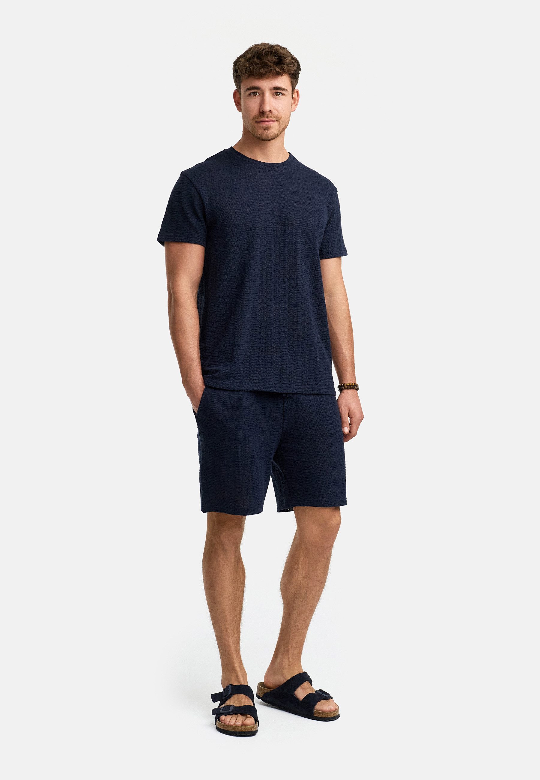 Indicode Sweatshorts INGelo aus strukturiertem Material günstig online kaufen