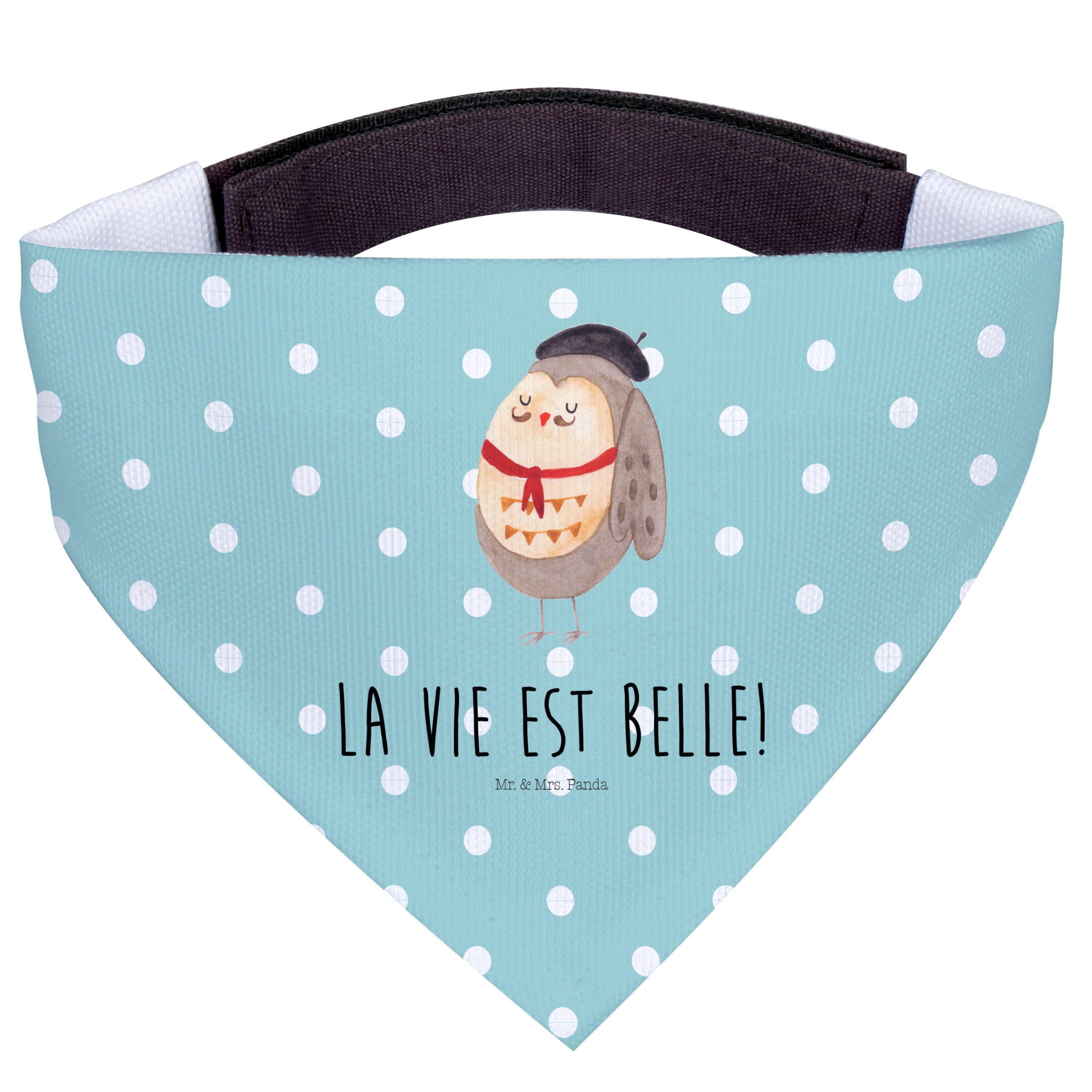 Mr. & Mrs. Panda Hundefliege Eule Frankreich, Bandana, Türkis Pastell, Das Leben Ist schön, Frankr, Polyester, Haustierhalstuch Spruch Französisch Mr. & Mrs. Panda