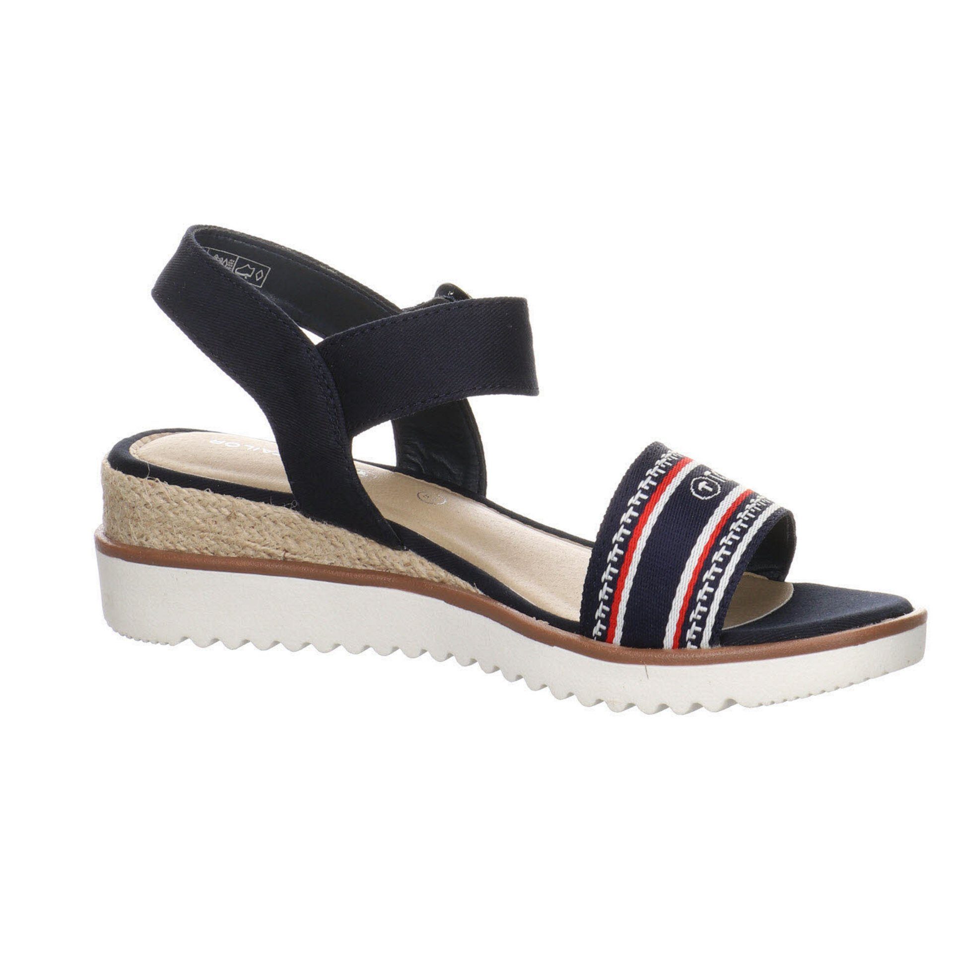 Keilsandalette TOM TAILOR Sandale navy-red Riemchensandalen Textil Damen