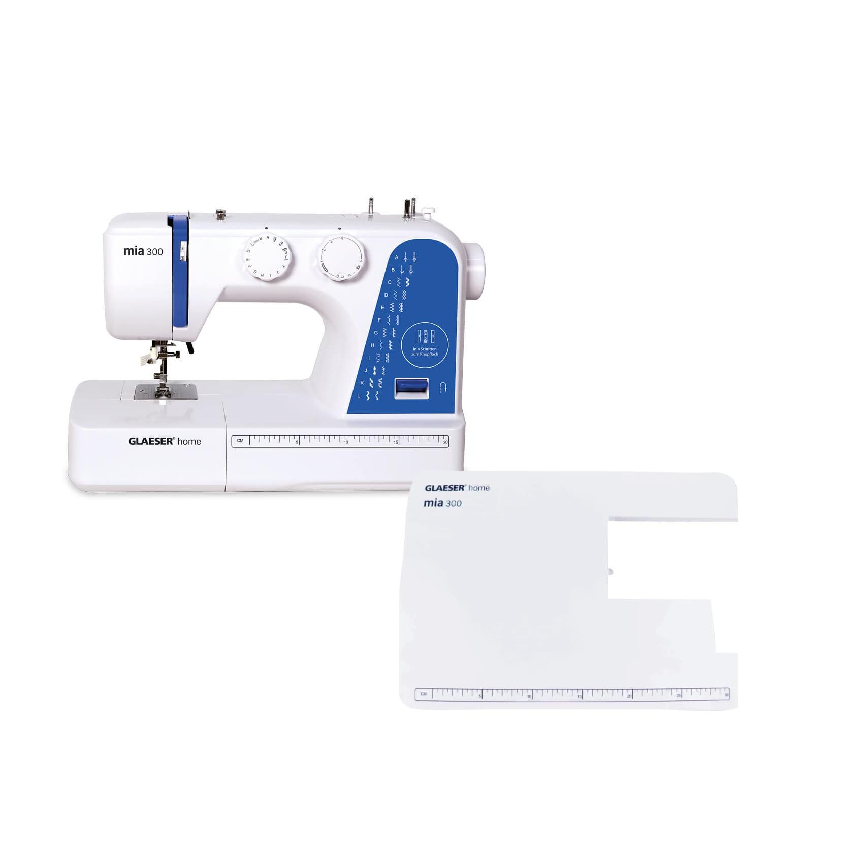 Nähmaschine Nähmaschine easy GLAESER® home mia 300 inkl. Anschiebetisch