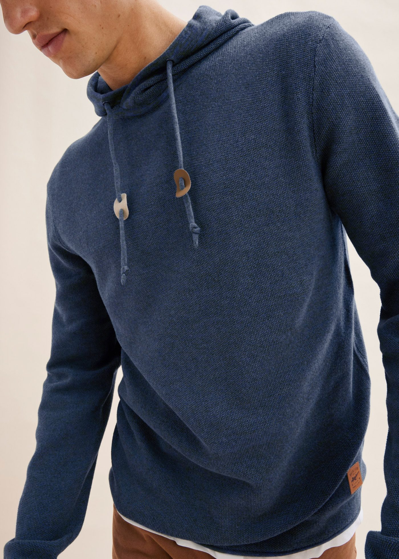 bonprix Strickpullover aus Baumwolle und Polyacryl, mit Kapuze, Regular Fit