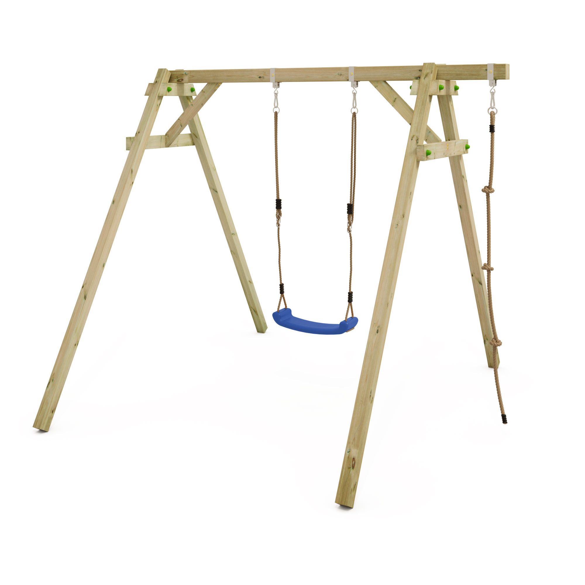 Wickey Doppelschaukel Smart Move - Kinderschaukel mit zwei höhenverstellbaren Sitzen, (Wetterfeste Holzschaukel für Geschwister & Freunde, Outdoor Schaukelgerüs – Bild 2 von 5