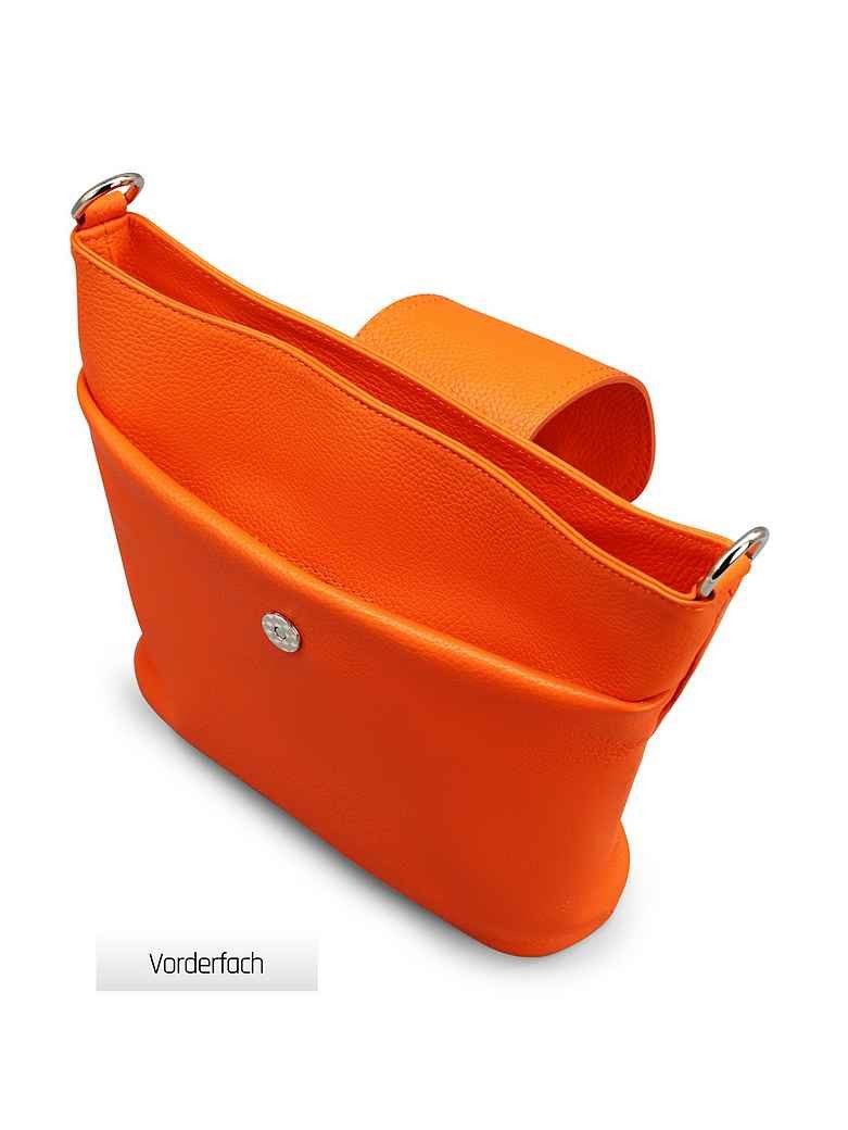 Adel Bags Schultertasche SARA Umhängetasche Damen Orange aus Echtleder Crossbody (Test SEHR GUT, Note 1.1), 20 Farboptionen, Hergestellt in Italien, mit 2 Rieme – Bild 5 von 5