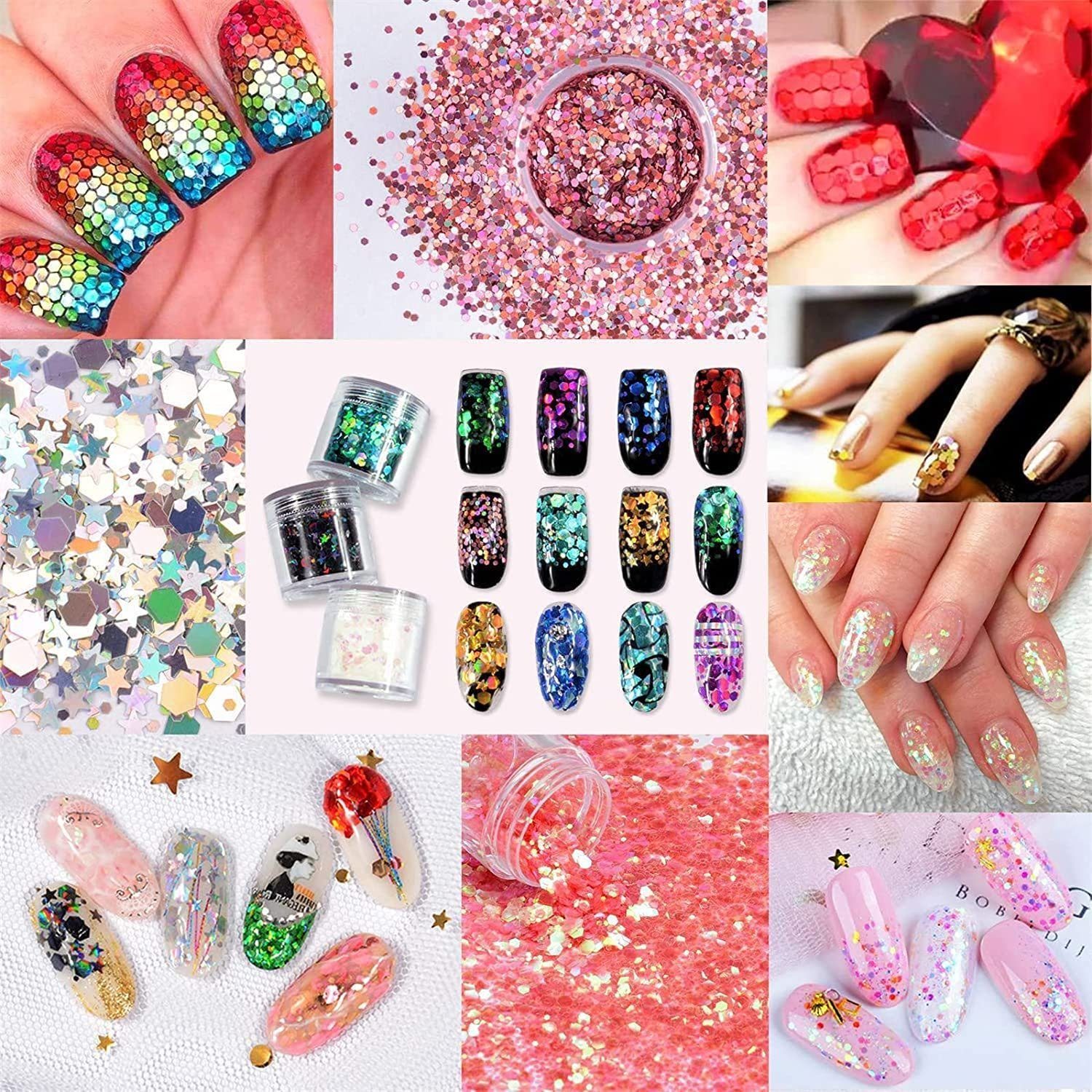 Musikfestival-Party-Glitzergesicht, 12-tlg. 12-Farben-Set, Schmuck-Tattoo WaKuKa